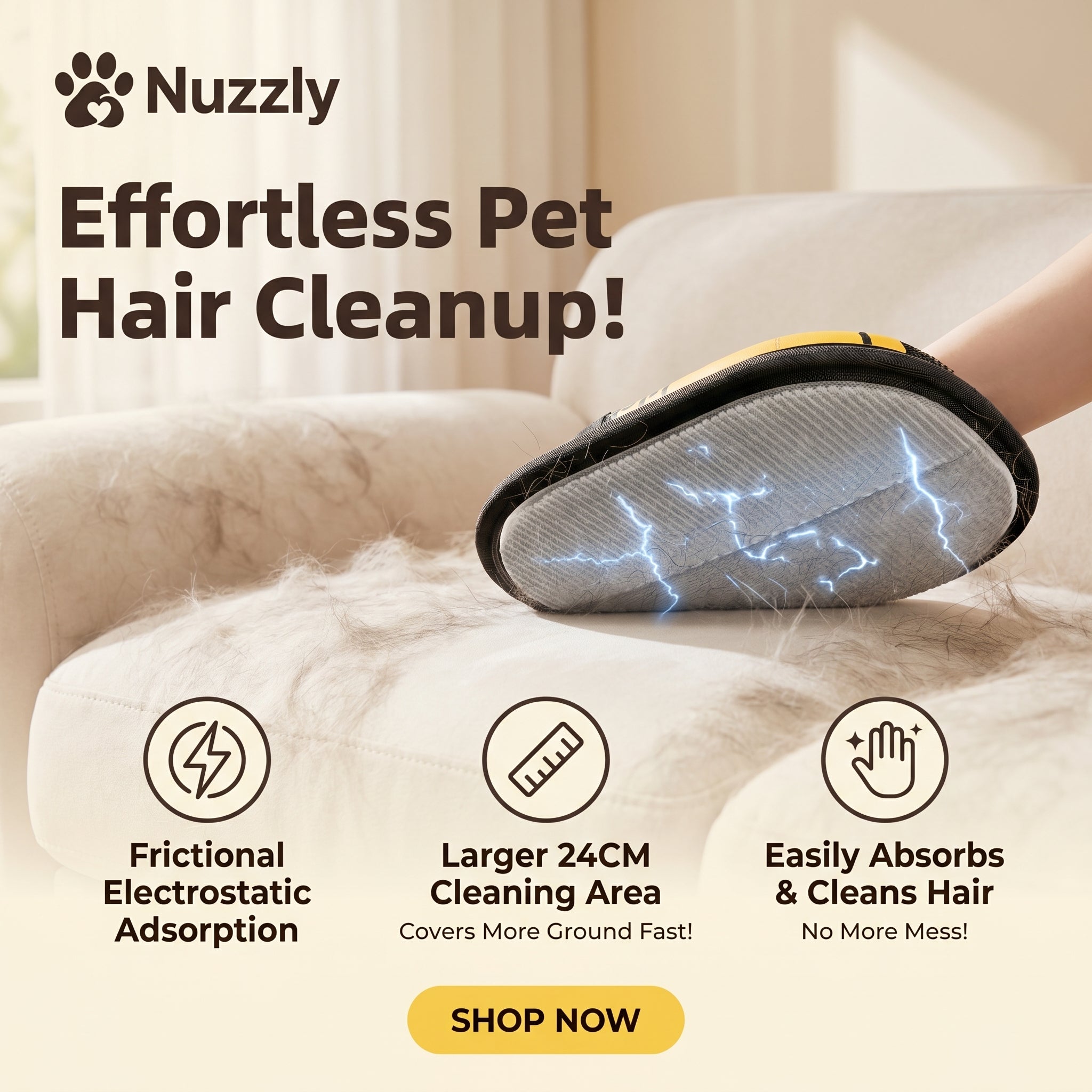 Pet Hair Removal Grooming Gloves